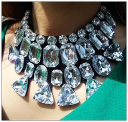 Dame's Gift Precious Big Crystal Fashion Collar Necklace Brand Jewelry Free Shipping Min order 10$(mix order)XL4002(China (Mainland))