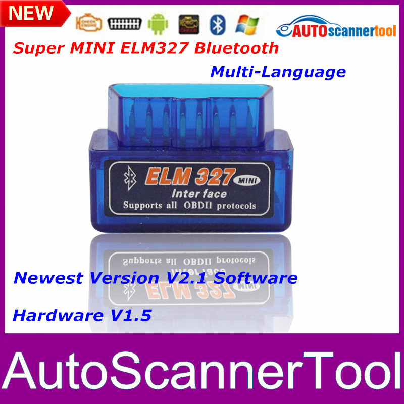 2014 New Arrival Super MINI ELM327 OBD2 V2.1 Software Professional Diagnostic Tool Elm 327 Bluetooth obd ii Free Shipping