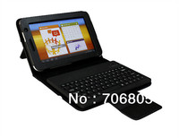 Free shipping Mini Wireless bluetooth Keyboard Protective Leather Case Stand For 7" Tablet PC MID