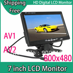 Free Shipping-- 7 Inch TFT LCD HD Car Monitor , Car Rear View Headrest Monitor with 2 Channel Video Input for Backup Camera(China (Mainland))