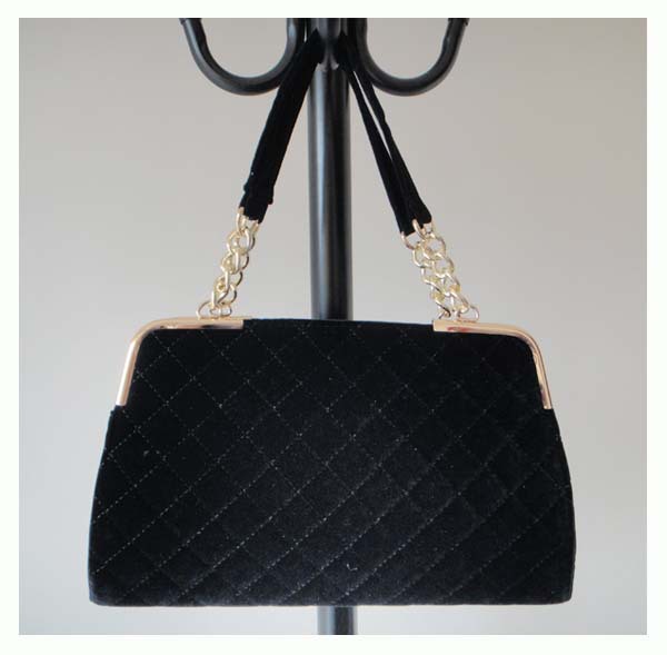 Hot Sale popular handbags material velvet size 34 x 21cm 5 different colors black two function