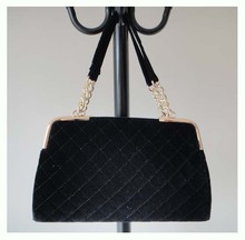 Hot Sale popular handbags,material:velvet,size:34 x 21cm,5 different colors,black two function,Free shipping