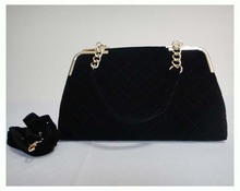 Hot Sale popular handbags material velvet size 34 x 21cm 5 different colors black two function