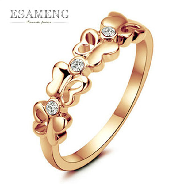 2014 New Women Fashion Jewelry 18k Gold Filled Butterfly Ring Women Daily Life Party Love Gift