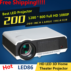 Free shipping ! Full HD LED Home Theater Projector 3000 lumens High Brightness For Daytime Use With Perfect Display Effect(China (Mainland))