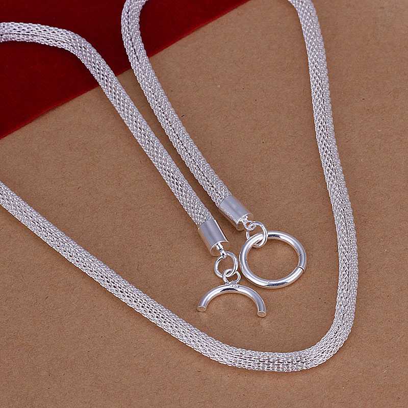 Christmas Gift Wholesale 925 Silver Necklaces Pendants Sterling Silver Jewelry Mesh TO Necklace SMTN087