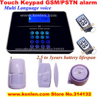 Smart Touch keypad sms alarm gsm wireless for home security with LCD,listen in, voice recording, New arrival alarme gsm