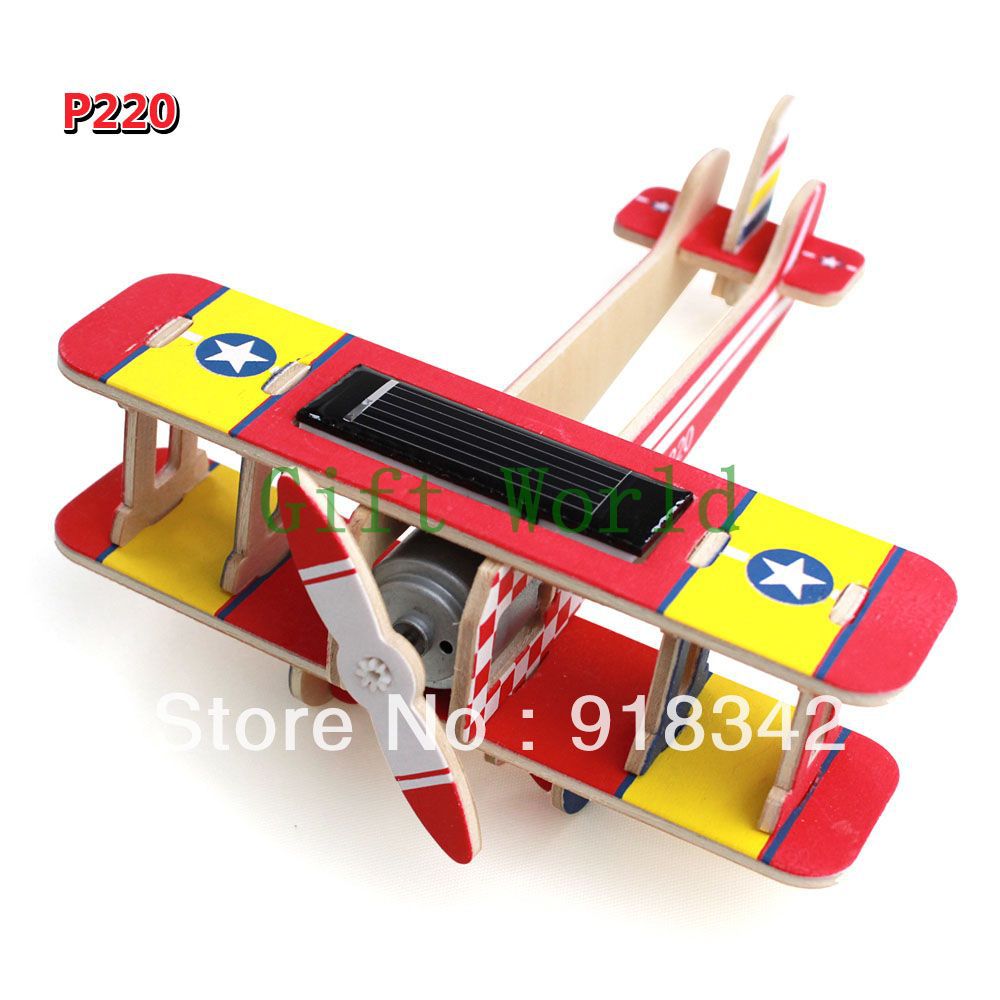 Aliexpress.com : Buy New Children DIY Solar Power wood toy Plane 