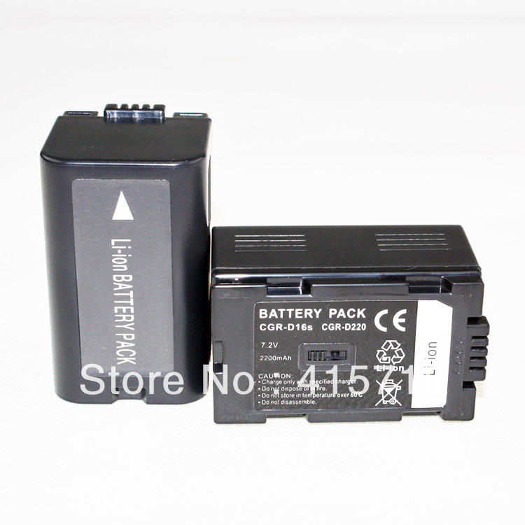 Accessories Parts 2Pcs CGR D16s D16S 2200mAh rechargeable battery for PANASONIC CGR D220 NVDA1B NV DA1B