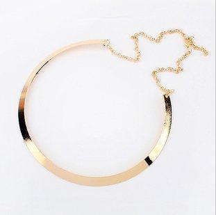 Promotions New High quality Gold plated Fashion Simple Metal bib necklace statement jewelry for women 2014