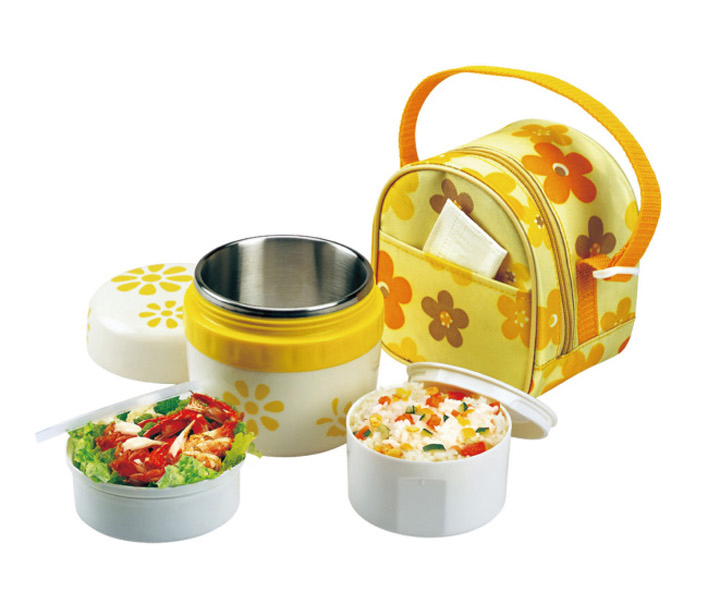 Stainless steel thermal lunch containers, used shipping container