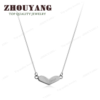 Top Quality ZYN234 Silvery Sweet Love Necklace 18K White Gold Pated Pendant Necklace Jewelry Austrian Crystal