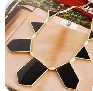 2015 new Big Star style Hilton Love black geometric irregular statement necklace choker necklace collar A0095