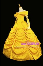 Hot Selling Belle Princess Dress Dance Dress Cosplay Costume High Quality Soft Satin