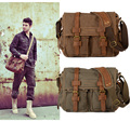 Men's Vintage Canvas Leather School Military Shoulder Bag Messenger