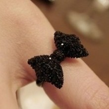 Min.order is $10(mix order) Free Shipping Fashion Retro Punk Black Bow Wholesale Cheap Ring R60