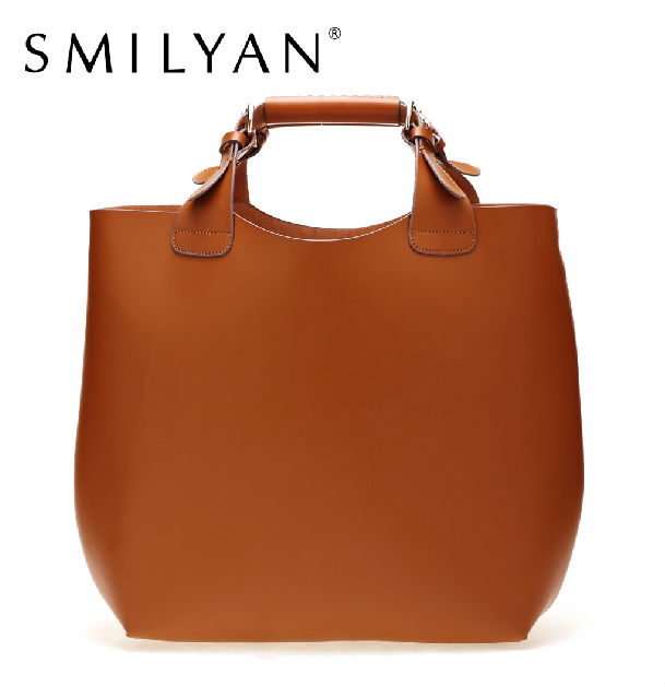 Smilyan 100 genuine leather women handbag brand tote bags purses large big shoulder shopping bags for