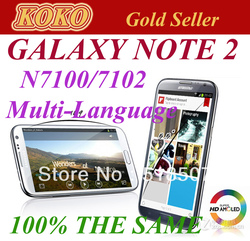 FREE SHIPPING+100% THE SAME Galaxy note 2 N7100 7100 phone MTK6577 dual-core 1.2G Android 5.5 inch 1G RAM LOGO UNDER GLASS(China (Mainland))
