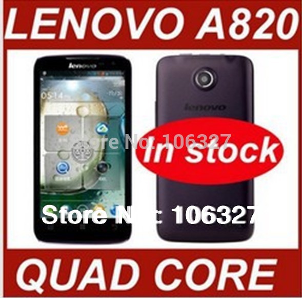 Free shipping original Lenovo A820 android mobile phone mtk6589 quad core 1GB RAM 4GB ROM smartphone