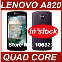 Free shipping original Lenovo A820 android mobile phone mtk6589 quad core 1GB RAM 4GB ROM smartphone Russian Polish Bebrew /Eva
