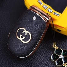 2013 Flip lovely unlocked luxury leather small size women kids girls ladies cute mini cell mobile