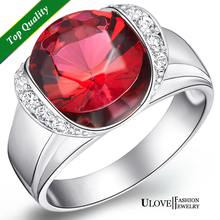 Wholesale 925 Luxury Silver CZ Jewelry High Quality Fashion Big Round Blue Cute Ring for Wedding