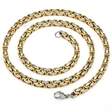 Free Shipping Wholesale Top Quality 5mm 18-36inch Mens Gold Silver Box Chain Stainless Steel Necklace