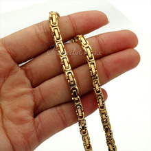 Byzantine Box Chain Stainless Steel Necklace 5mm Mens Boys Multi Colors Chain Necklace Personalized Jewelry LKNM15