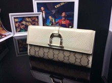 free shipping Cowhide black and white color block classic bow elegant  design women’s wallet