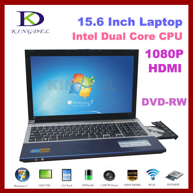 15 6 inch Laptop computer Intel Atom N2600 Dual Core1 6Ghz 4GB RAM 640GB HDD DVD