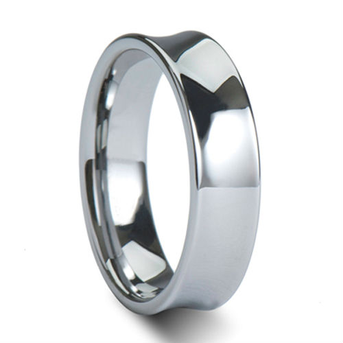 Tailor Made 6mm Polish Tungsten Ring Concave Wedding Band Size 4 18 NR14P 