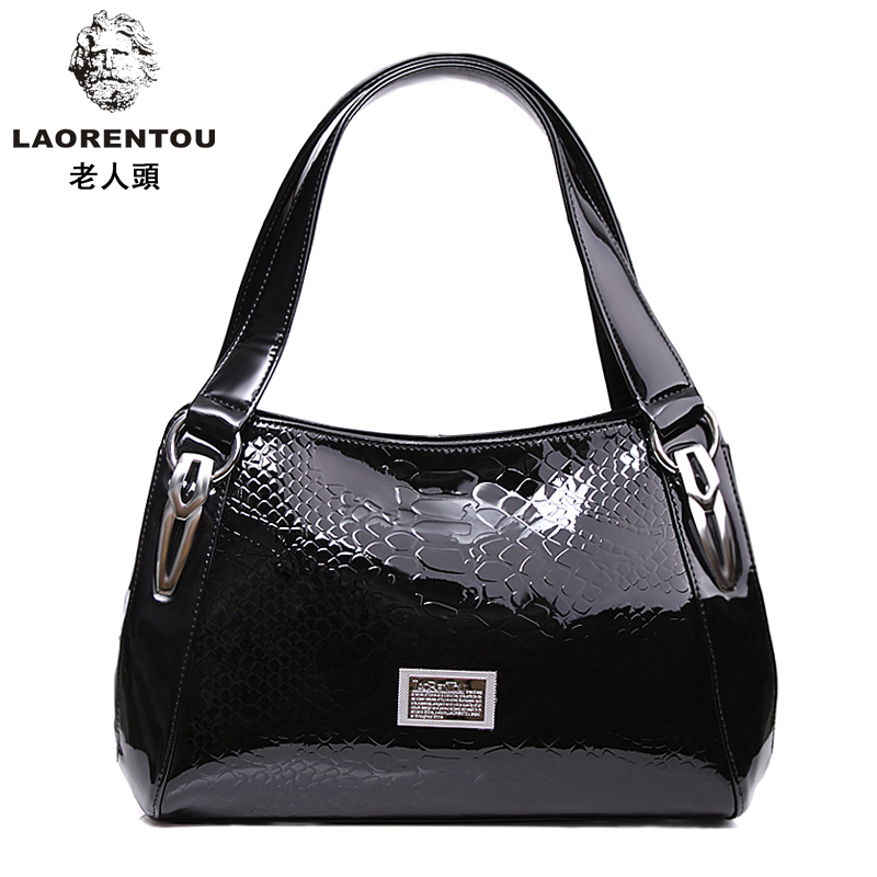 Fashion laorentou brand female bags 2013 women s genuine crocodile leather handbag japanned leather crocodile pattern