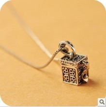 Retro Vintage 925 Sterling Silver Jewelry New Fashion Box Charms Necklaces Pendants For Women Jewelry Christmas