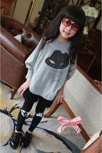 2015 New girls batwing sleeve t shirts girl bat long sleeve spring and autumn pullover with