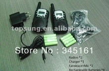 Radio walkie talkie pair T388 talkabout handy talkie 2 way radio 5km  PMR446 talkie w/ LED torch +accessories Free shipping