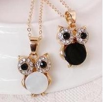 Free Shipping 10 mix order 2014 New Fashion Vintage Retro Shell Owl Drill Collarbone Chain Necklace