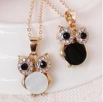 Free Shipping $10 (mix order) 2013 New Fashion Vintage Retro Shell Owl Drill Collarbone Chain Necklace N498 Jewelry 7g