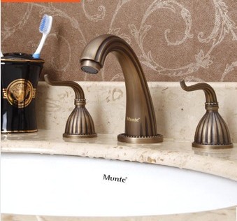 com : Buy 3 Pieces Bathroom Faucet Set Antique Bronze Faucet Bathroom ...