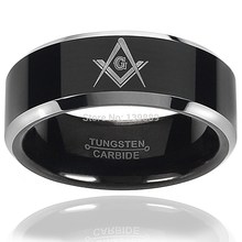 Hot Selling Masonic Black Plated jewelry High Fashion Wholesale Tungsten Carbide Electroplate Ring Free Shipping