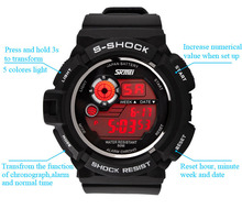 relogio digital Sport Watches 30M Waterproof Multifunction Climbing Dive LCD Digital Watches men s Wristwatch