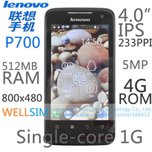 Original   Lenovo P700 Multi language Mobile phone 4″IPS 800×480 Single-core1G 512MB RAM 4G ROM  Android 4.0 5MP