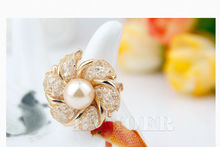 High Quality Romantic 18K Rose Gold Plated Pearl Ring for Women Anniversary Made with AAA Zircon