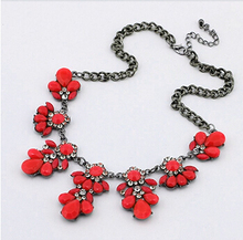 Yellow Shourouk Flower Crystal Gem Choker Collar Chain Statement Necklaces Pendants New Fashion Jewelry Women Wholesale