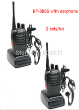 Free Shipping 1 pair 2014 BaoFeng 2 Way Radio BF 888S Walkie talkie UHF 400 470MHz