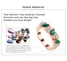 Luxury Imitation Emerald Ring Real 18K Rose Gold Plated Genuine SWA Stellux Lovers Jewelry Ri HQ1133
