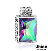 free shipping 925 silver-New Arrival Honey mystic topaz crystal Pendants for lady birthday Gift P0885