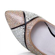 New arrival cow muscle pointed toe rhinestone single shoes noble fashion all match elegant full genuine