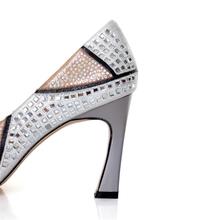 New arrival cow muscle pointed toe rhinestone single shoes noble fashion all match elegant full genuine