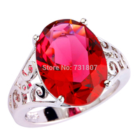 Splendide Oval Cut Ruby Spinel Silver Ring Size 8 Stone Jewelry Nice Gift Of Love Wholesale Free Shipping