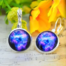 Galaxy Earring Space Silver Plated French Lever Back Copper Earrings 2014 New High Quality Brand Personality